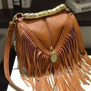 Vegan Leather Tassel Purse